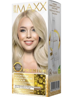 Nacario Maxx Deluxe Premıum Yarı Kit Set Saç Boyası 0.1 Platin Sarısı