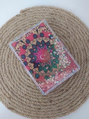 Nacario Ayna Cep Çanta Seyehat Aynası Sulu Pullu Makyaj Kozmetik Büyüteç Kompakt
