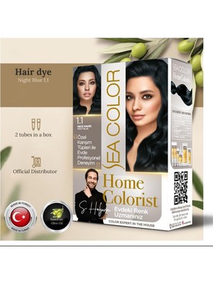 Nacario Sea Color Home Colorist Set Saç Boyası 1.1 Gece Mavisi Nıght Blue