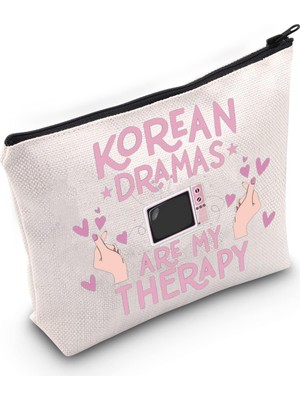 Nacario Wzmpa Kore Drama Kozmetik Makyaj Çantası K-Drama Sevgili Hediye Kore Dramaları Are My Therapy K-Drama Fermuarlı Kese Çanta Kadınlar Kızlar Için