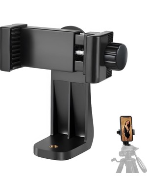 Nacario Aputue Telefon Tripod Montaj Adaptörü, 360° Dönebilen Tripod Telefon Tutucu, Ayarlanabilir Genişlikte, Tripod Bağlantısı Için, iPhone ve Samsung ile Uyumlu