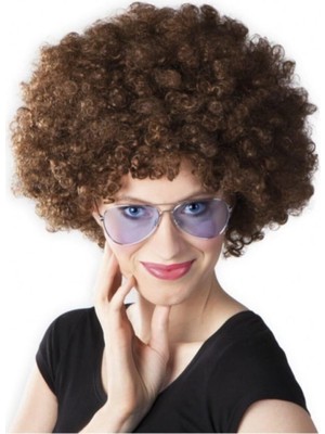 Nacario 5dm Kahve Renk Kıvırcık Afro Bonus Peruk