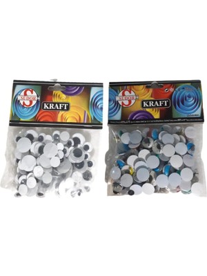 Nacario Sudor Oynar Göz 2'li Paket, Siyah ve Renkli, Karışık Ebatlarda