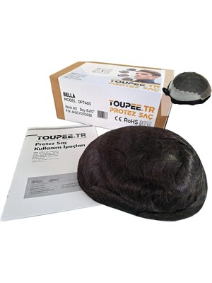 Nacario DP7465 Bella Protez Saç, Erkekler Için Protez Saç, Toupee For Men, Doğal Dalgalı Insan Saçı, Remy SAÇ,%100 Saç Yoğunluklu, Saç Değiştirme Sistemi, Peruk, Saç Protezi