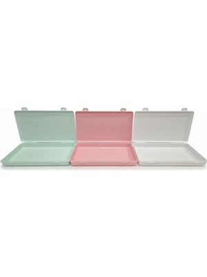 Nacario Maske Saklama Kabı 20X11 cm – Sert Plastik Kapaklı Hijyenik Maske Kutusu, Çok Amaçlı Organizer, Karışık Renk (Maske, Kozmetik, Aksesuar)