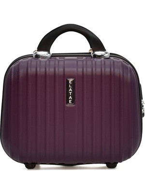 Nacario Elatae Makyaj Çantası Seyahat Çantası El Valizi Ikili Silikon Kaplı Şifreli 24X15X35 cm Mor, 1020-MAKYAJ-1020