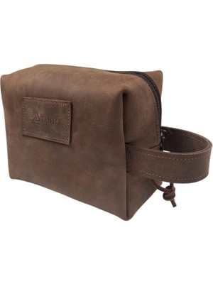 Nacario Tantobushcraft El Yapımı Gerçek Deri Seyahat Tuvalet Çantası – Unisex Dopp Kit – 2.5 Litre, Kahverengi – Erkek ve Kadınlar Için El Işçiliği Askılı Deri Organizer