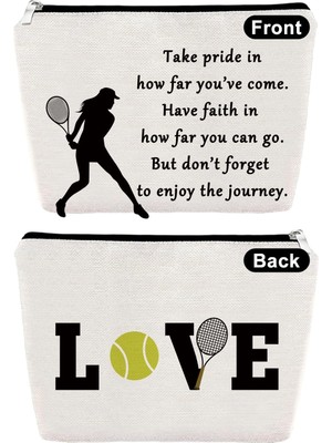Nacario Sfodiary Tenis Hediyeleri Makyaj Çantası Tenisçi Için Ilham Verici Hediye Kadınlar Için Doğum Günü Hediyesi Kozmetik Çantası Tenis Sever Hediye Mezuniyet Hediyesi Tenis Kız Seyahat Kozmetik Kılıfı