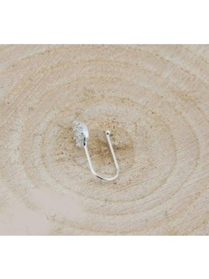 Nacario 925 Ayar Gümüş Sıkıştırma Fake Halka Hızma, Piercing, 8mm