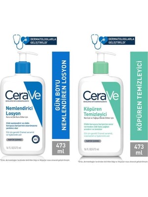 Nacario Cerave Nemlendirici Losyon 473 ml + Köpüren Temizleyici 473 ml Set