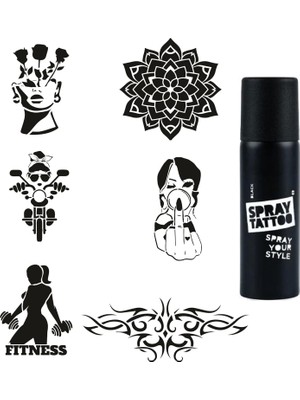 Nacario Çılgın Kızlar Spray Tattoo Geçici Dövme Yapma Seti Sprey Dövme Kiti
