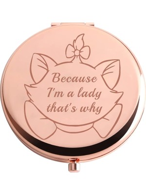 Nacario Aktap Marie Gifts Marie Cat Pocket Kompakt Makyaj Aynası Because I'm A Lady That's Why For Cat Lover Hediyesi (Marie Kedi Cep Aynası)