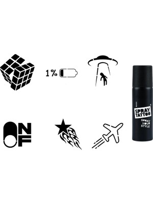 Nacario Akıl ve Enerji Spray Tattoo Geçici Sprey Dövme Seti