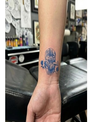 Nacario Gangster Gülüşü Minimal Yarı Kalıcı Geçici Dövme 1 Ay Kalıcı Yapıştırma Dövme 5x5 cm