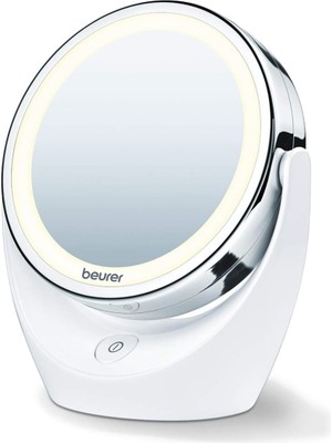 Nacario Beurer 5x Büyüteç Çift Taraflı Kozmetik Makyaj Aynası Işıklı | LED Işıklar | 360 ° Derece Döndürme | Akülü | BS49