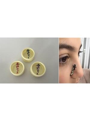 Nacario Yapışkanlı Yüz Taşı Face Gems 3 Adet Birden Burun Parmak Hızma Modeli 2