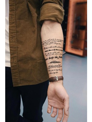 Nacario Bearpear Yazılı Geçici Dövme, Yazı Dövmesi, Unisex Tattoo, Vücut Dövmesi