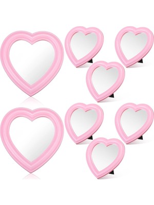 Nacario Glikceil 8 Adet Spa Parti Malzemeleri 8 Kalp Şekilli Ayna Pembe Ayna Spa Parti Aynası Pijama Partisi Için Makyaj Aynası Spa Parti Pijama Partisi Pijama Partisi Pijama Doğum Günü Partisi Favor