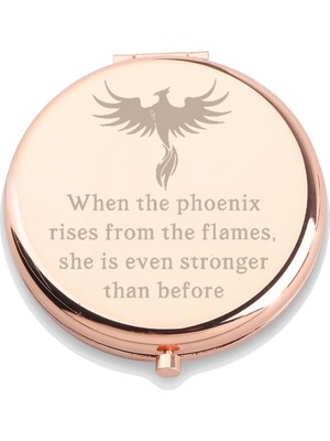 Nacario Wusuaned Ilham Verici Alıntı Hediye Phoenix Yükselen Makyaj Aynası Phoenix Alevlerden Yükseldiğinde Phoenix Lover Hediyeleri (Phoenix Yükselen Makyaj Aynası)