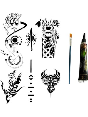 Nacario Fantastik Karizmatik Modeller Hint Kınasıyla Geçici Dövme Yapma Kiti