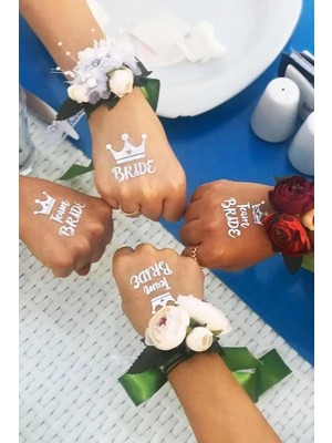 Nacario Tinky Winky Bride To Be 1 Bride 10 Team Bride Gold Renkli Gümüş Geçici Dövme Bekarlığa Veda Dövme Gümüş
