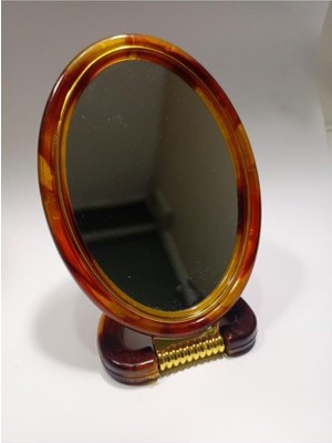 Nacario Çift Taraflı Büyüteçli Ayna 145X105MM Oval Makyaj Kozmetik Aynası Şık Plastik Çerçeveli Güzelik Ayna