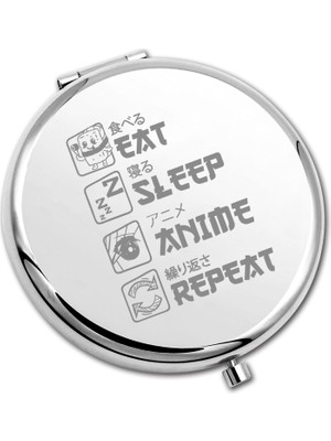 Nacario Plıtı Anime Kompakt Ayna Japonya Anime Sevgilisi Hediye Yemek Uyku Anime Kız Için Tekrar Cep Ayna (Yemek Uyku Anime Cm)