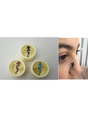 Nacario Yapışkanlı Yüz Taşı Face Gems 3 Adet Birden Burun Parmak Hızma Modeli 4