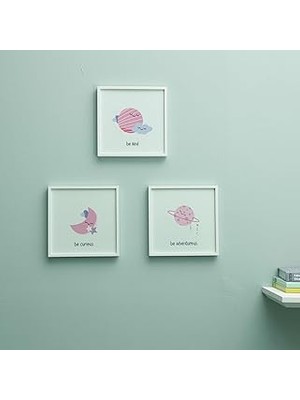 Nacario Bebek Odasına Özel Minimal Tasarımlı Çerçeve 3'lü 20X20 cm