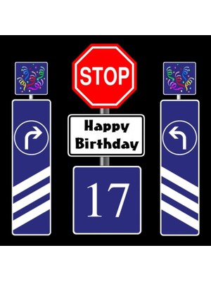 Nacario Fotoalbum 17. Geburtstag Stoppschild Geschenkidee Happy Birthday Gästebuch Kindergeburtstag Straßenschild Fototagebuch Verkehrszeichen Guest Book Verkehrsschild Geburtstagsfotoalbum