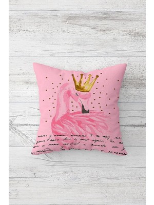 Nacario Pelangi Pembe Kraliçe Flamingo Çift Tarafı Baskılı Gizli Fermuarlı Yastık Kılıf Kırlent Koltuk Yastık Kılıfı, Pembe-Siyah-Gold 45 x 45