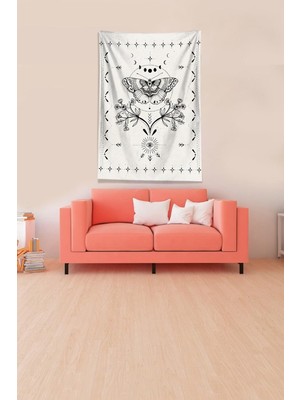 Nacario Pelangi Bej Kelebek Leke Tutmaz Kadife Kumaş Duvar Örtüsü Duvar Halısı Tapestry DWLL372, 70 x 100