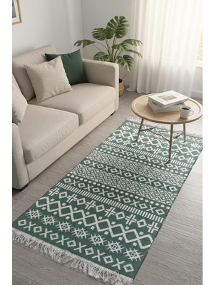 Nacario Doğal Tonlarda Modern Desenli Çift Taraflı Yıkanabilir Kilim