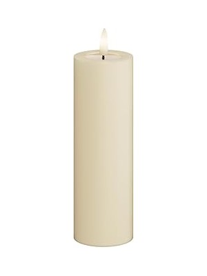 Nacario Deluxe Homeart Iç Mekan Alevsiz LED Mum - Krem - Gerçek Alevli ™ Teknoloji - Pille Çalışan Mum (5 x 15 Cm)')