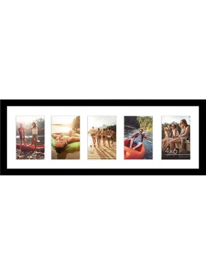 Nacario Americanflat Kırılmaya Dayanıklı Camlı 4x6 Kolaj Resim Çerçevesi - Beş 4x6 Fotoğrafa Uyar Veya Bir 8X24 Resim Çerçevesi Olarak Kullanılır - Imza Koleksiyonu - Duvar Ekranı Için Kolaj Çerçeveleri