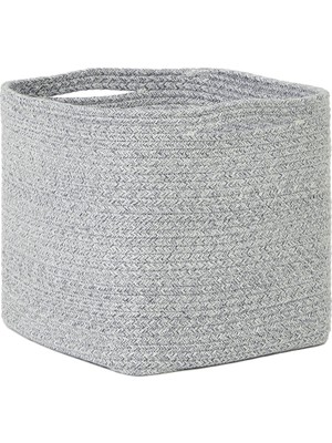Nacario Ocean Home Textile Gri Kırçıllı Pamuklu Sepet 30 x 30 x 30 cm