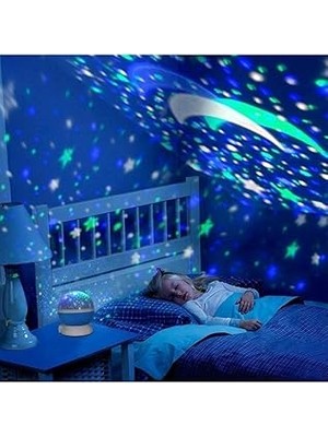 Nacario Mobee Chermik Dönen Star Master Renkli Yıldızlı Gökyüzü Projeksiyon Gece Lambası
