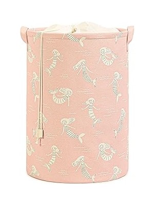 Nacario Ocean Home Textile Çocuk Odası Ağzı Büzgülü Deniz Kızı Oyuncak Sepeti 36 x 48 cm