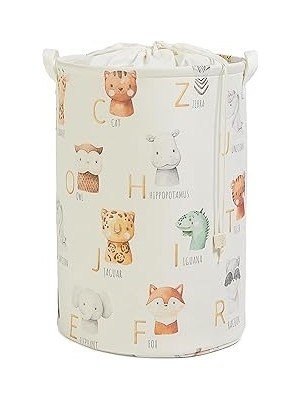 Nacario Ocean Home Textile Çocuk Odası Ağzı Büzgülü Sevimli Hayvanlar Oyuncak Sepeti 36 x 48 cm