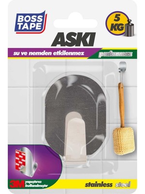 Nacario Boss Tape Paslanmaz Inox Tekli Büyük Askı