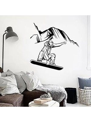 Nacario Kayak Sporları Duvar Çıkartması Ekstrem Sporlar Duvar Çıkartması Kış Sporları Kayak Oyunu Ev Oturma Odası Yatak Odası Duvar Moda Dekorasyon 59X57CM