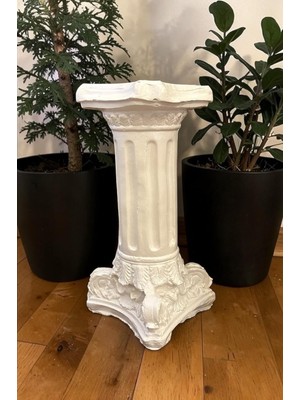 Nacario Dekoratif 53 cm Parlak Inci Beyaz Roma Sütunu Ev Bahçe Balkon Dekorasyon Bohem Biblo Heykel