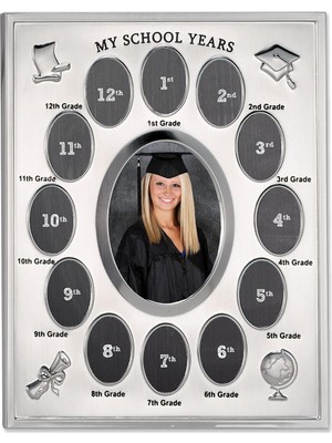 Nacario (1, Silver) - Lawrence Frames 835080 Lawrence Frames My School Years Silver Plated 8X10 Multi Picture Frame