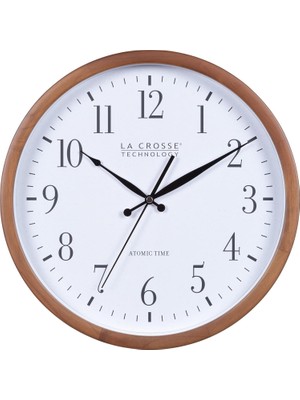 Nacario La Crosse Technology 404-50447-INT 32,5 cm Atomik Ceviz Analog Duvar Saati