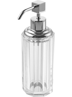 Nacario System Cyrstal Bath Accessory Soap Dispenser Transparent-Chrome 80 ml Gümüş Tek Ebat BA2048 006 C1-Cr