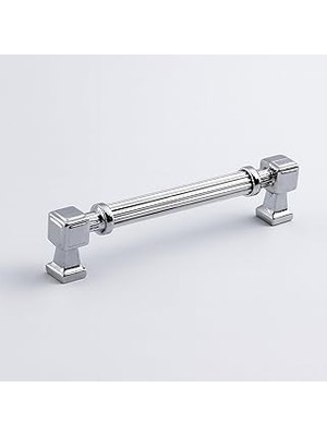 Nacario Talas 128 mm Çizgili Krom Renk Metal Kulp Mobilya Çekmece Mutfak Dolabı Dolap Kulpları Kulb 22.4 cm