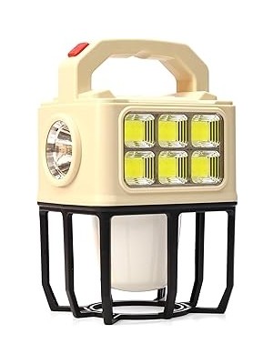Nacario 3 Modlu Şarjlı Kamp Lambası Solarlı 20 Watt LED Işık El Feneri Portatif Işıldak Gece Lamba PR9802B