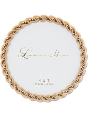 Nacario Lawrence Frames Halat Tasarımı, Metal Çerçeve, Yuvarlak, 4 x 4, Altın Rengi