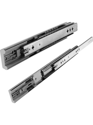 Nacario (1 Çift) Frenli Teleskopik Çekmece Rayı Bilyalı Dolap Çekmecesi Ray Metal En 4.3 cm Uzunluk 50 cm
