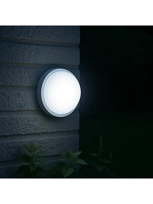 Nacario Artos 15W LED Beyaz Tavan Duvar Lambası IP65 Su Geçirmez | Beyaz Işık 6500K | 1500 Lümen | 220V | Banyo Bahçe Balkon Için Dış Mekan Aydınlatma | 120W Ampul Eşdeğeri